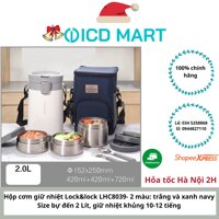 Bộ Hộp Cơm Giữ Nhiệt Lock&Lock Easy Carry 2L LHC8039 Có Túi (1 Hộp 720ml, 2 Hộp 420ml Kèm 1 Bộ Muỗng Và Nĩa)