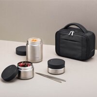 Bộ Hộp Cơm Giữ Nhiệt LocknLock Bằng Thép Không Gỉ  - Màu Bạc - LHC8031SLV