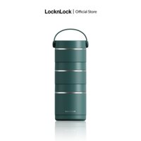 Bộ hộp cơm giữ nhiệt LocknLock Tower Vacuum Lunch Box LHC8058 Màu Xanh Lá Đậm ( 2 hộp 380ml và 1 hộp 400ml) - K-MALL