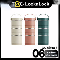 Bộ Hộp Cơm Giữ Nhiệt LocknLock Có Quai Xách LHC8058 2 hộp 380ML, 1 hộp 800ML Chính Hãng T2C