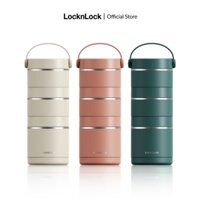 Bộ hộp cơm giữ nhiệt LocknLock Tower Vacuum Lunch Box LHC8058 (2 hộp 380ml và 1 hộp 400ml) - K-MALL