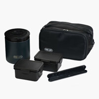 Bộ hộp cơm giữ nhiệt Pearl Metal 3 ngăn 520ml kèm đũa - Hachi Hachi Japan Shop