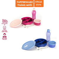 Bộ hộp cơm lò vi sóng Fit To Go Tupperware (gồm túi xách, hộp cơm, hộp canh, bình nước, muỗng nĩa) nhựa nguyên sinh