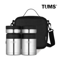 Bộ hộp cơm trưa cách nhiệt TUMS Cấu trúc chân không đôi 4P Thép không gỉ 304 / từ Seoul, Hàn Quốc