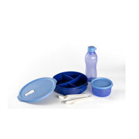 Bộ Hộp Cơm Tupperware Fit To Go Màu Xanh Có Túi Đựng Hộp Cơm