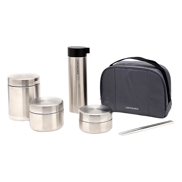 Bộ hộp cơm và bình giữ nhiệt L&L - Lunch Set Gift Box LHC8016S01