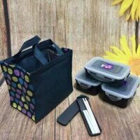 Bộ Hộp Đựng Cơm Chất Liệu Nhựa PP, Dùng Được Trong Lò Vi Sóng Lock&Lock 1280ml - HPL814DB
