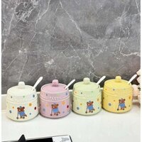 Bộ hộp đựng gia vị gốm sứ, chai gia vị gia dụng, bột ngọt, ớt, hộp đựng gia vị