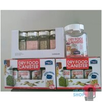 Bộ hộp đựng gia vị nhà bếp , hủ đựng thực phẩm khô Lock&Lock kèm khay HTE500S4 HTE500NS4