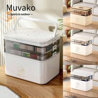 Bộ hộp đựng khẩn cấp gia đình rỗng MUVAKO, Hộp đựng thuốc 3 tầng rỗng đa năng, Hộp đựng thuốc 3 tầng khẩn cấp gia đình có hộp đa năng có tay cầm