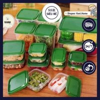 Bộ hộp đựng thực phẩm 17 món - Set 17 hộp nhựa tủ lạnh cao cấp bảo quản đồ ăn