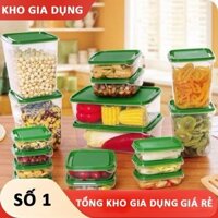 Bộ hộp đựng thực phẩm 17 món - Set 17 hộp nhựa tủ lạnh cao cấp bảo quản đồ ăn - LA512 Giá rẻ số 1