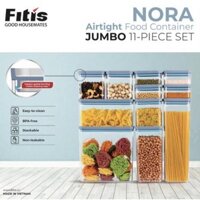 Bộ hộp đựng thực phẩm thức ăn - FITIS NORA JUMBO - FS-04E1 - 11 món 13.2L