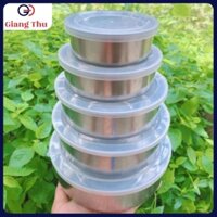 Bộ Hộp Đựng Thực Phẩm Tủ Lạnh THU GIANG Đa Năng Chất Inox Cao Cấp Đảm Bảo An Toàn Gồm 5 Món