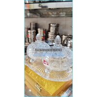 Bộ Hộp (Hũ) Đựng Mứt Thuỷ Tinh (Bộ gồm 2 hộp mứt + 1 đĩa) Sang Trọng (Ảnh shop tự chụp)