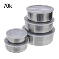 BỘ HỘP INOX TRÒN CÓ NẮP