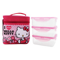 Bộ hộp nhựa đựng cơm Lock&Lock Hello Kitty LKT741 (Hồng)