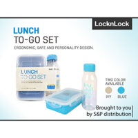 Bộ Hộp Nhựa Đựng Thực Phẩm 800ml Kèm Bình Nước 500ml Lock&Lock HPL816CS2