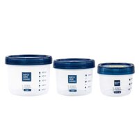 Bộ hộp nhựa tròn, cao 9632/3 (9630 + 9631 + 9632) || Set of plastic cylinder containers 9632/3 (9630 + 9631 + 9632)