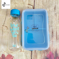 Bộ hộp nhựa và bình nước Lock&Lock HPL816CS2 màu xanh