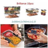 Bộ hộp Rubbermaid Brilliance nhựa trong 10 món (1647)