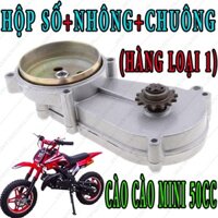 Bộ hộp số nhông trước xe cào cào mini 50cc | Phụ tùng chuông bố nồi