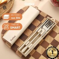 Bộ hộp thìa đũa inox 304 cá nhân có gài và khoá hộp chắc chắn chính hãng Gatlee