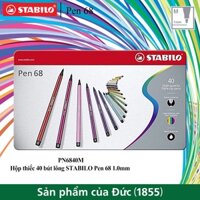 Bộ hộp thiếc 40 bút lông màu STABILO Pen68 1.0mm