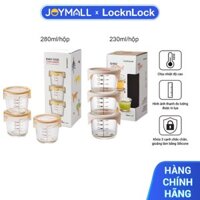 Bộ Hộp Thủy Tinh Đựng Thức Ăn Dặm Cho Bé LocknLock LLG508S3, Hàng Chính Hãng, Có Vạch Chia - JoyMall