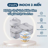 Bộ hộp thuỷ tinh đựng thức ăn mang đi làm Nikko kèm túi giữ nhiệt Yoshino - CHÍNH HÃNG INOCHI