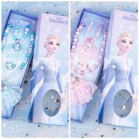 Bộ Hộp Trang Sức Vòng Tay, Vòng Cổ, Nhẫn hình công chúa elsa chính hãng Disney cho bé