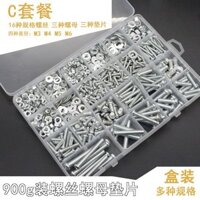 Bộ hộp vít 24 lưới, vít Phillips đầu nửa tròn, đai ốc, bu lông, vòng đệm M3 M4 M5