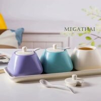 Bộ Hũ Đựng Gia Vị Bằng Gốm Sứ Phong Cách Bắc Âu