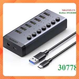Bộ HUB chia 7 cổng USB 3.0 có công tắc Ugreen 30778