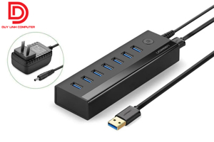 Bộ HUB chia 7 Cổng USB 3.0 Có Nguồn 5V/2A Ugreen 40522