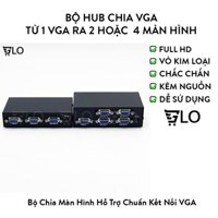 Bộ Hub Chia VGA 1 Ra 2 Hoặc 4(Chia 2 Hoặc 4 Màn Hình), 2/4 Port 200mhz VGA Splitter VGA-2002/VGA-2004 Kèm Nguồn