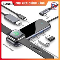 Bộ Hub chuyển đổi Type C 6 in 1 kèm đế sạc không dây Apple Watch Baseus CAHUB-AZ0G - Hàng Chính Hãng