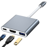 Bộ HUB Chuyển Đổi Goojodoq(AD-018)3 Trong 1 HDMI+USB3.0+PD100W Hỗ Trợ Đọc Thẻ SD Cho Laptop laptop táo Matebook