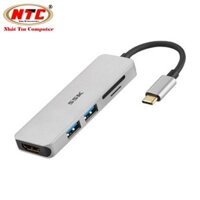 Bộ hub đa năng SSK SHU-C525 cổng TypeC ra USB 3.0/Thẻ nhớ - kèm chức năng xuất HDMI (bạc)