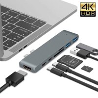 Bộ HUB GOOJODOQ chuyển đổi USB Type-C sang HDMI 4K với 2 cổng USB 3.0 cho máy tính táo