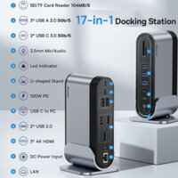 Bộ Hub mở rộng chuyển đổi đa năng Type C Baseus UNIONJOY 14 in 1/17 in 1 dùng cho Macbook, máy tính bảng điện thoại