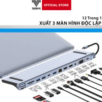 Bộ HUB TEEMO PC Chia 12 Cổng USB Type C To HDMI PD Xuất 3 Màn Hình Dùng Cho Laptop Macbook IPad Điện Thoại TW12E