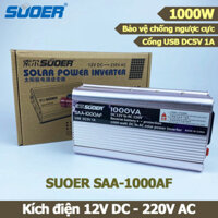 Bộ Inverter SUOER 12V 1500W SAA-1500AF Kích Điện Sin Chuẩn Bỏa Hành 2 Năm