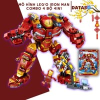 Bộ Ironmann Lắp Ráp Mô Hình, Bộ Đồ Chơi Lắp Ghép Xếp Hình Thông Minh Combo 4 Bộ Lắp Ghép Hoàn Chỉnh 4in1 DATAS và
