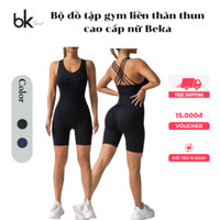 Bộ Jumpsuit Tập Gym, Yoga Thể Thao Nữ Liền Thân Dây Đan Chéo Lưng Thun Dệt Kim Cao Cấp Thoáng Mát STW111