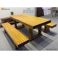 Bộ K3 Gỗ Gõ Vàng, Bàn Ghế K3 Gỗ Gõ Vàng Dài 2.1m Rộng 86cm Dày 10cm