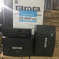 Bộ Karaoke gia đình gồm Amply 203N (8sò ) AC (tosiba) & đôi loa BMB450 (bas25) từ nam châm kép