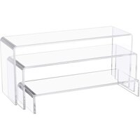 Bộ kệ chữ U bậc thang mica trong 3 chiếc lồng nhau để trưng bày sản phẩm lego mô hình đồ chơi các cỡ