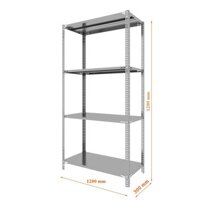 Bộ kệ kho hàng sắt v lỗ đa năng kích thước : Dài 120cm, Rộng 30cm, Cao 120cm gồm 4 tầng