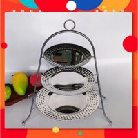 Bộ kệ trang trí 3 tầng có dĩa hình tháp